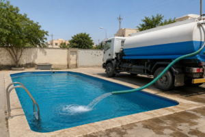 Professional 24/7 swimming pool water delivery service with Dubai