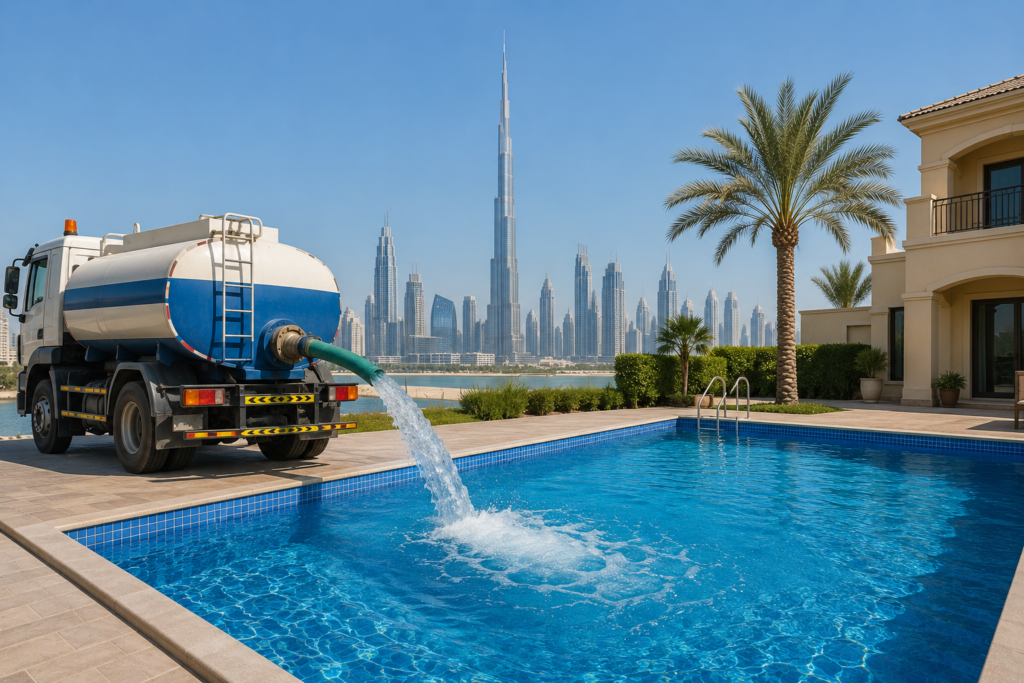 swimming pool water delivery dubai